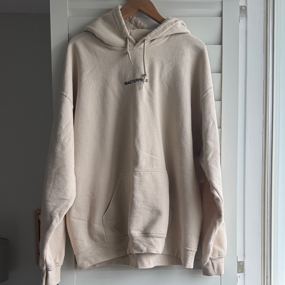 Beige 'Masterpiece' Graphic Hoodie
